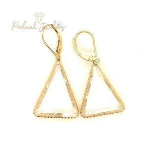 14k‎ Clear Glass Dangle Earrings